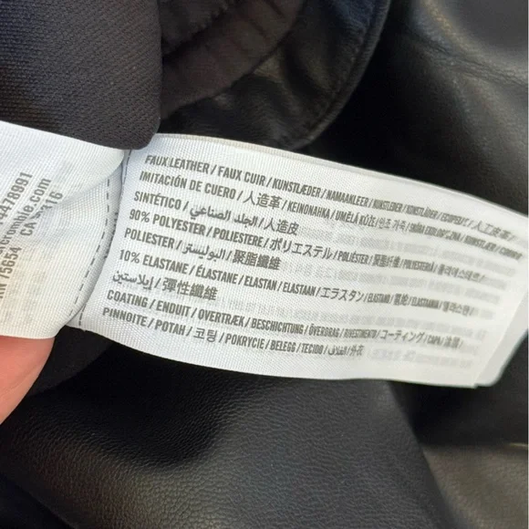 Abercrombie & Fitch Faux Leather Paper Bag Waist Black Joggers Womens Size Small - Picture 9 of 12